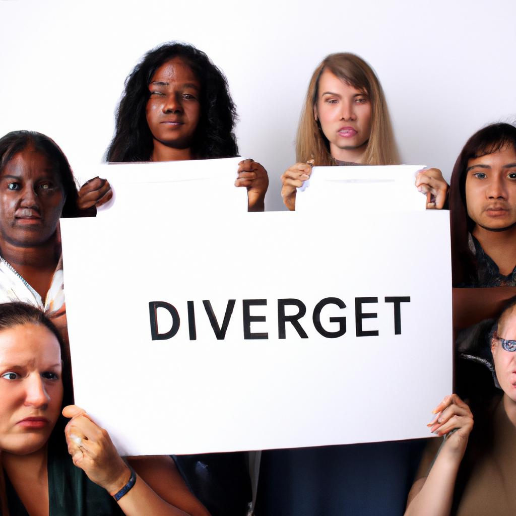 Person holding diverse group sign